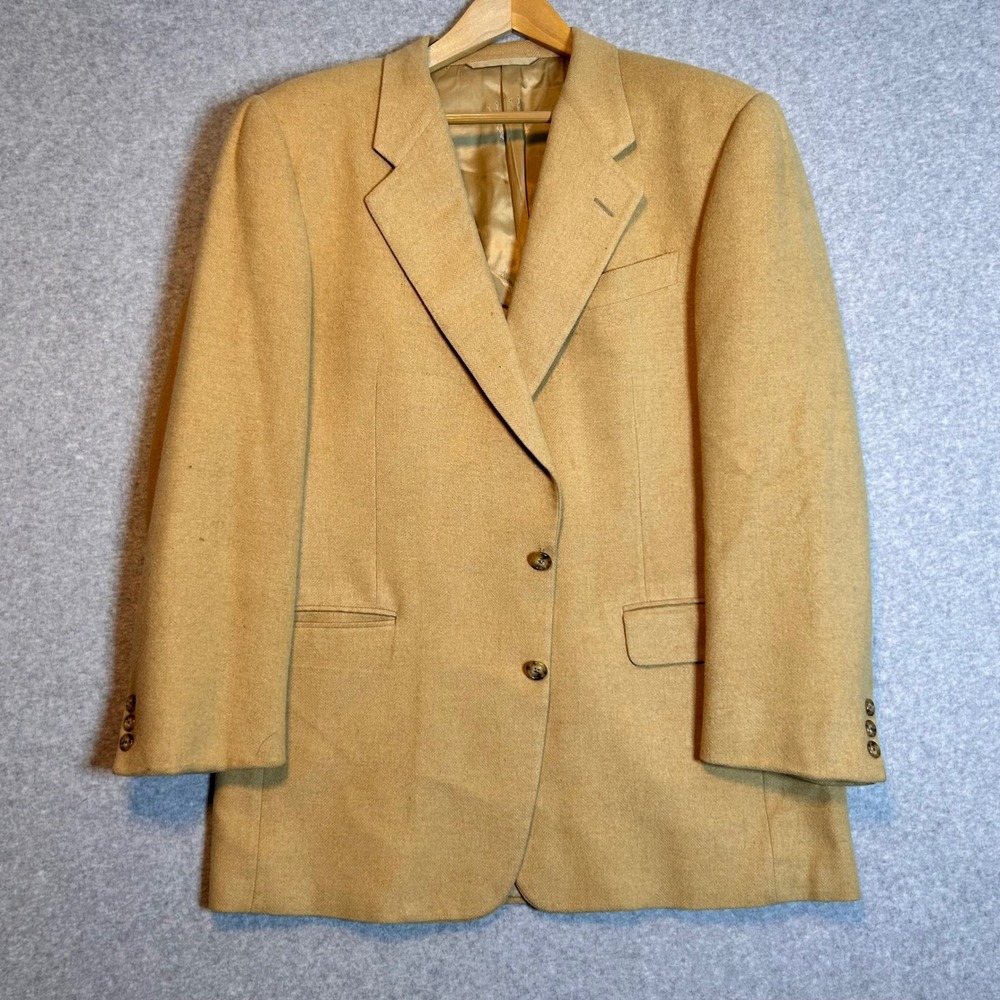 VTG 100% Camel Hair Sport Coat Tan Blazer Old Money Country Club Bobby Jones 42R